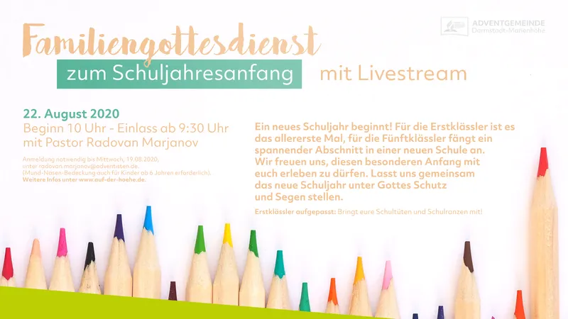 2020 08 22 Familiengottesdienst und Schuljahresanfang 2